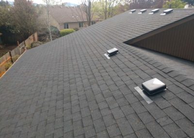 closeup of a professional reroof done by brisco roofing