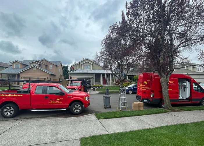 New roof installation in Battle Ground WA near Lewisville Park.